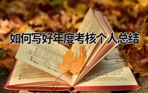 如何写好年度考核个人总结范文11篇