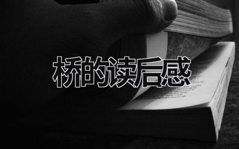 桥的读后感范文  《桥》读后感300字(6篇）