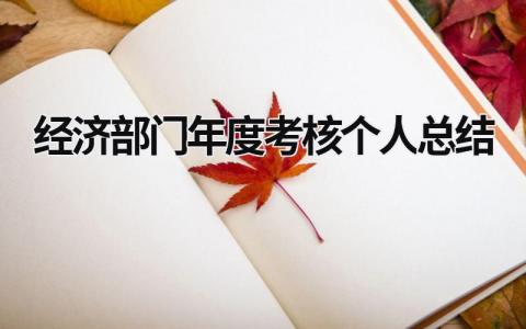 经济部门年度考核个人总结(3篇)