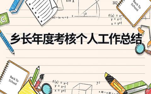 乡长年度考核个人工作总结(3篇）