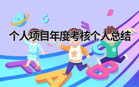 个人项目年度考核个人总结(3篇）