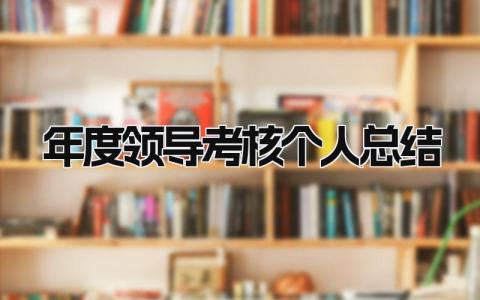 年度领导考核个人总结范文(3篇）