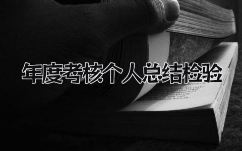 2023年度考核个人总结检验怎么写(范文9篇)