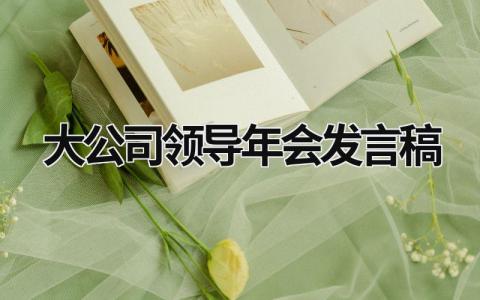 最新版大公司领导年会发言稿(9篇)