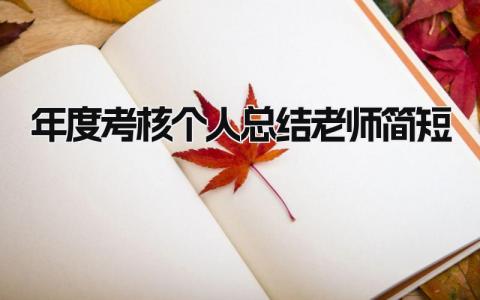 2024年度考核个人总结老师简短(范文9篇)