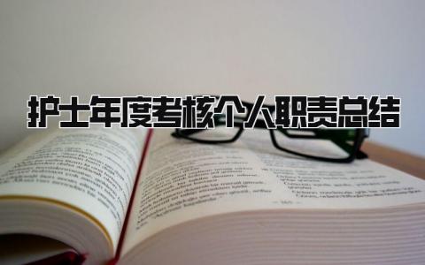 护士年度考核个人职责总结(9篇)