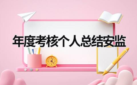 2024年度考核个人总结安监(3篇)