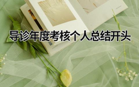 2024导诊年度考核个人总结开头怎么写(范文12篇)