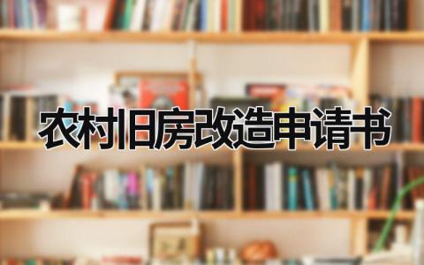 2024农村旧房改造申请书范文(5篇）