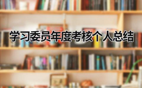 2024学习委员年度考核个人总结(7篇）
