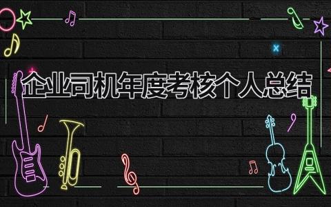 2024企业司机年度考核个人总结(范文12篇）