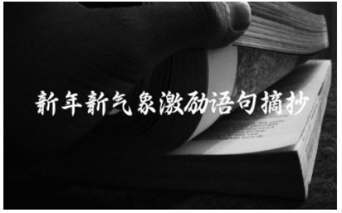 新年新气象激励语句摘抄大全 新年新气象名言名句