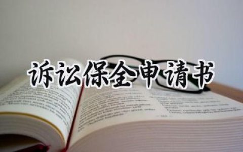 诉讼保全申请书(5篇）