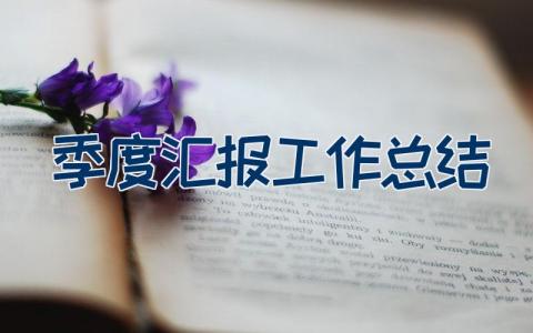 （年度）季度汇报工作总结（24篇）