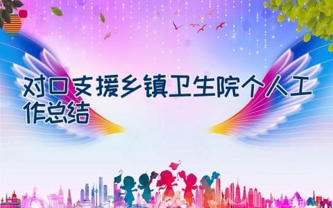 对口支援乡镇卫生院个人工作总结