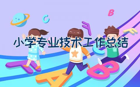 小学专业技术工作总结
