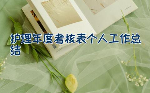 护理年度考核表个人工作总结2023