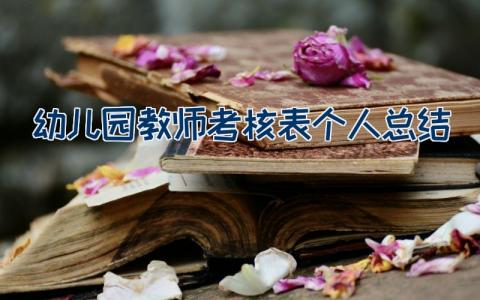 幼儿园教师考核表个人总结