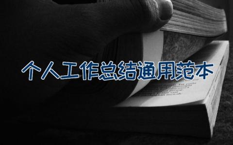 个人工作总结通用范本