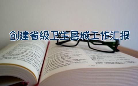 创建省级卫生县城工作汇报