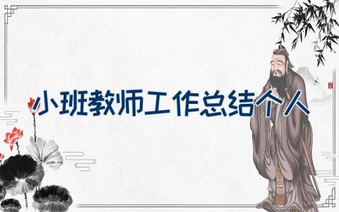 小班教师工作总结个人