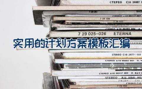 实用的计划方案模板汇编