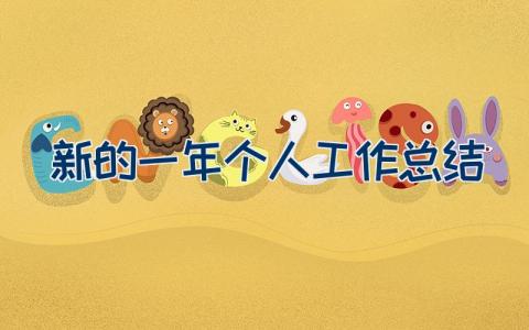 新的一年个人工作总结