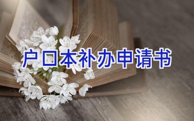 户口本补办申请书