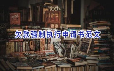 欠款强制执行申请书范文