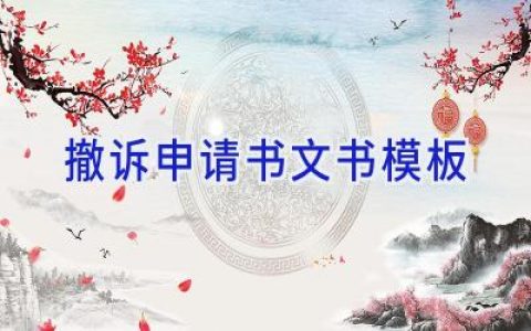 撤诉申请书文书模板