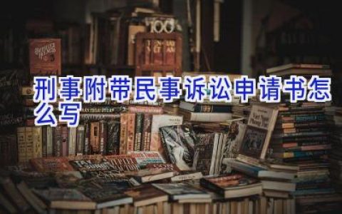 刑事附带民事诉讼申请书怎么写