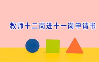 教师十二岗进十一岗申请书