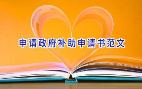 申请政府补助申请书范文
