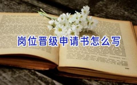 岗位晋级申请书怎么写