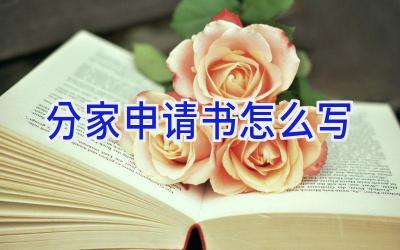 分家申请书怎么写