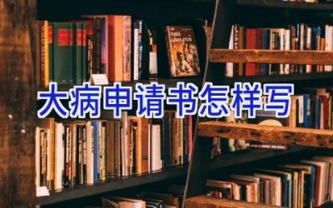 大病申请书怎样写