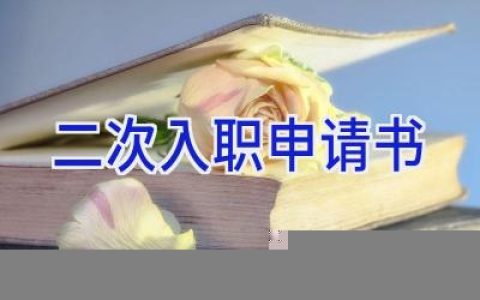 二次入职申请书