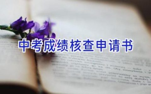 中考成绩核查申请书