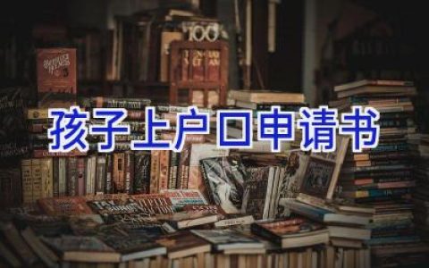 孩子上户口申请书