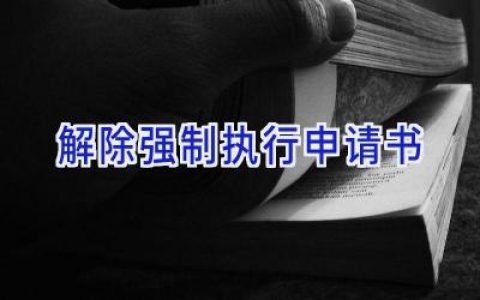 解除强制执行申请书