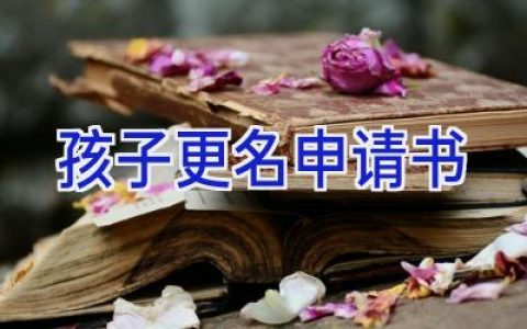 孩子更名申请书