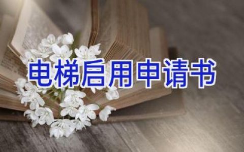 电梯启用申请书