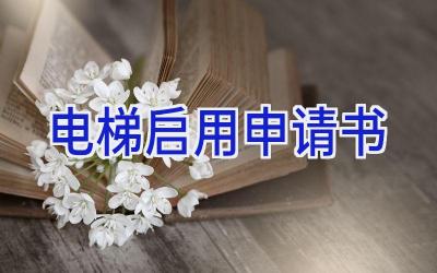 电梯启用申请书