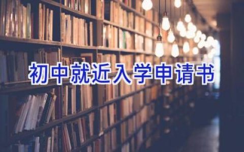 初中就近入学申请书