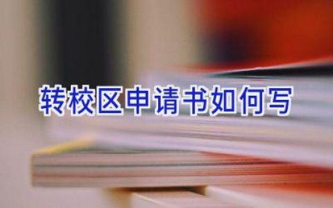 转校区申请书如何写