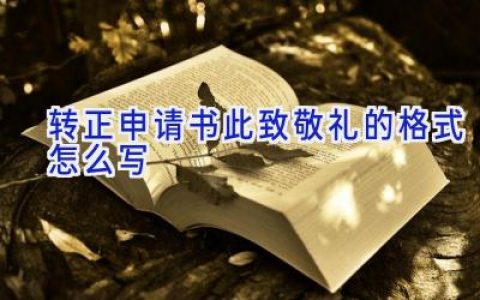 转正申请书此致敬礼的格式怎么写