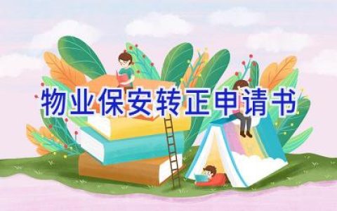 物业保安转正申请书
