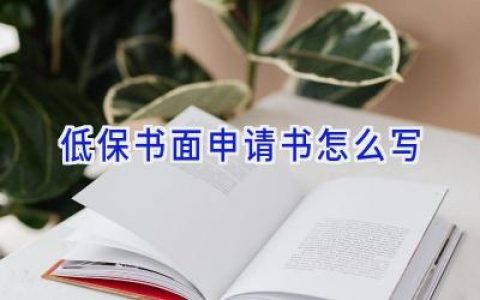 低保书面申请书怎么写