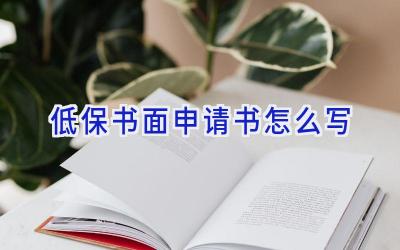 低保书面申请书怎么写