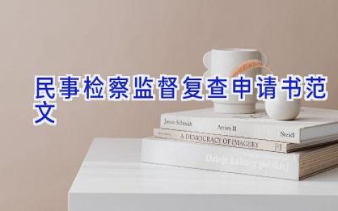 民事检察监督复查申请书范文